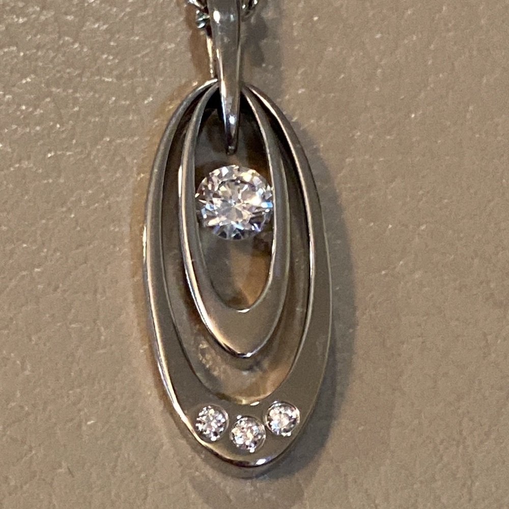 Signity Star Stainless Steel CZ Necklace